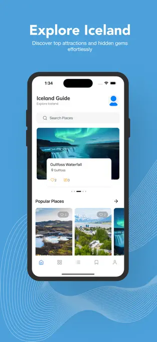 Iceland Guide - Flutter Travel & Route Planning App (iOS & Android)