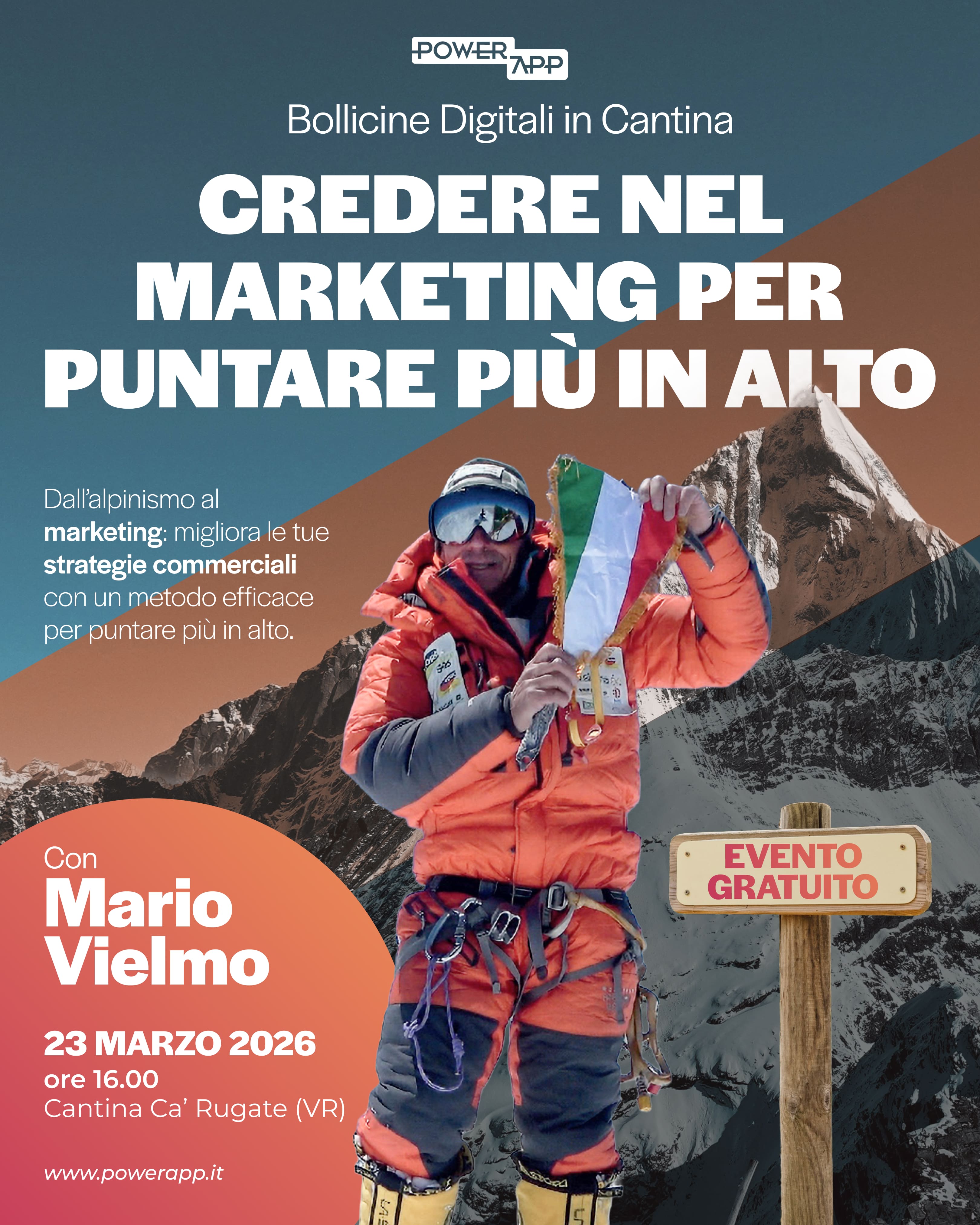 Evento gratuito: “Credere nel marketing per puntare in alto” con Marco Vielmo il 23 marzo 2026. Posti limitati!