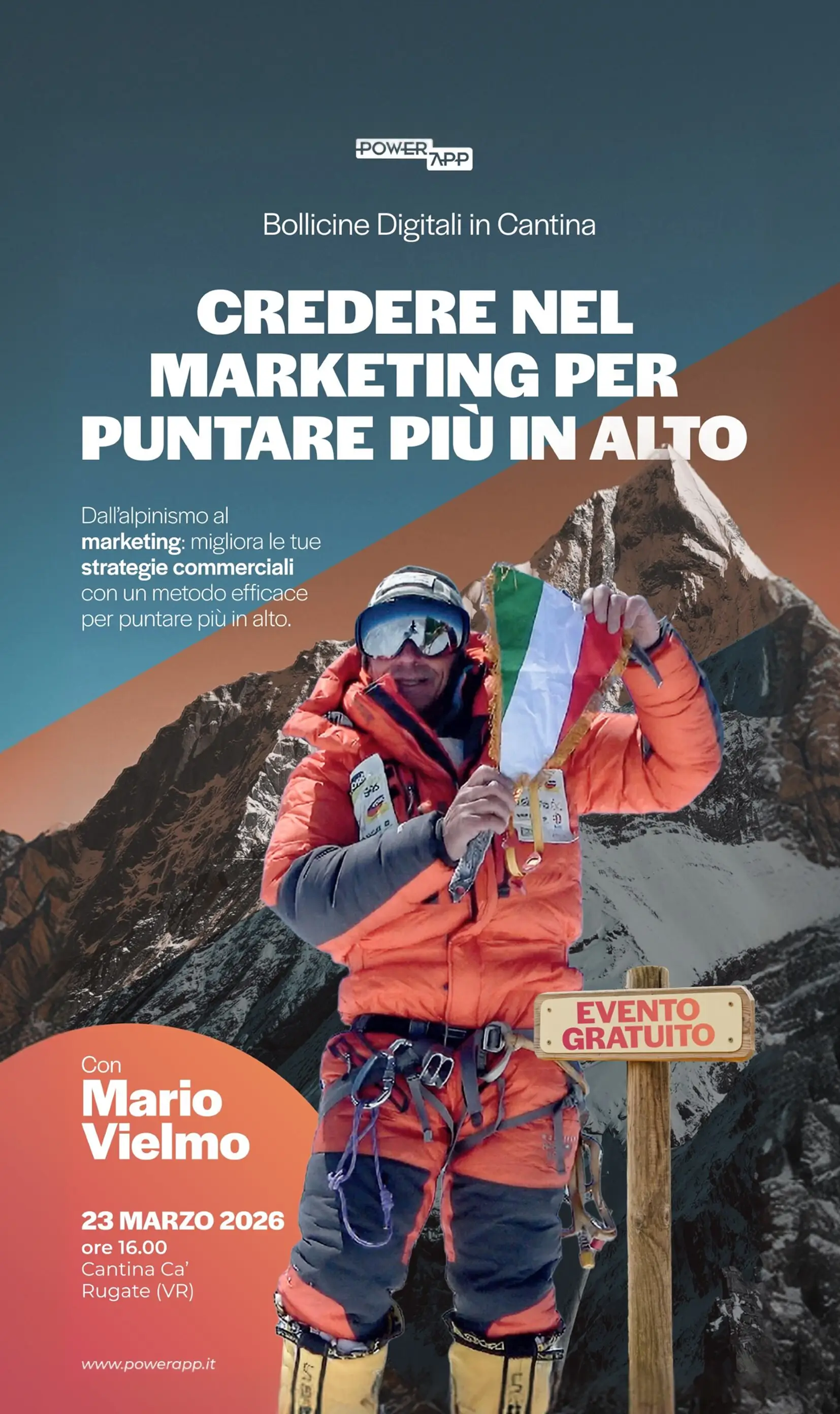 Credere nel marketing per puntare più in alto? Evento gratuito con Mario Vielmo il 23 marzo 2026. Scopri le strategie commerciali!