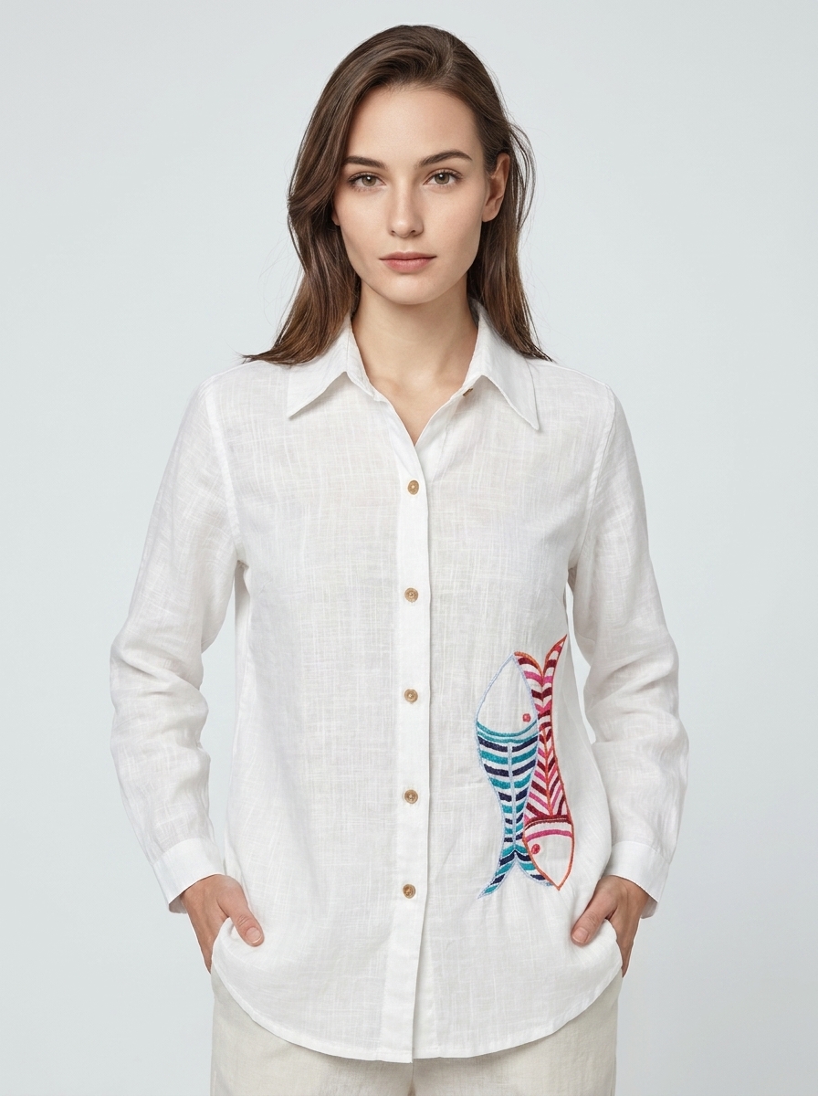 Camisa Feminina Par de Mar