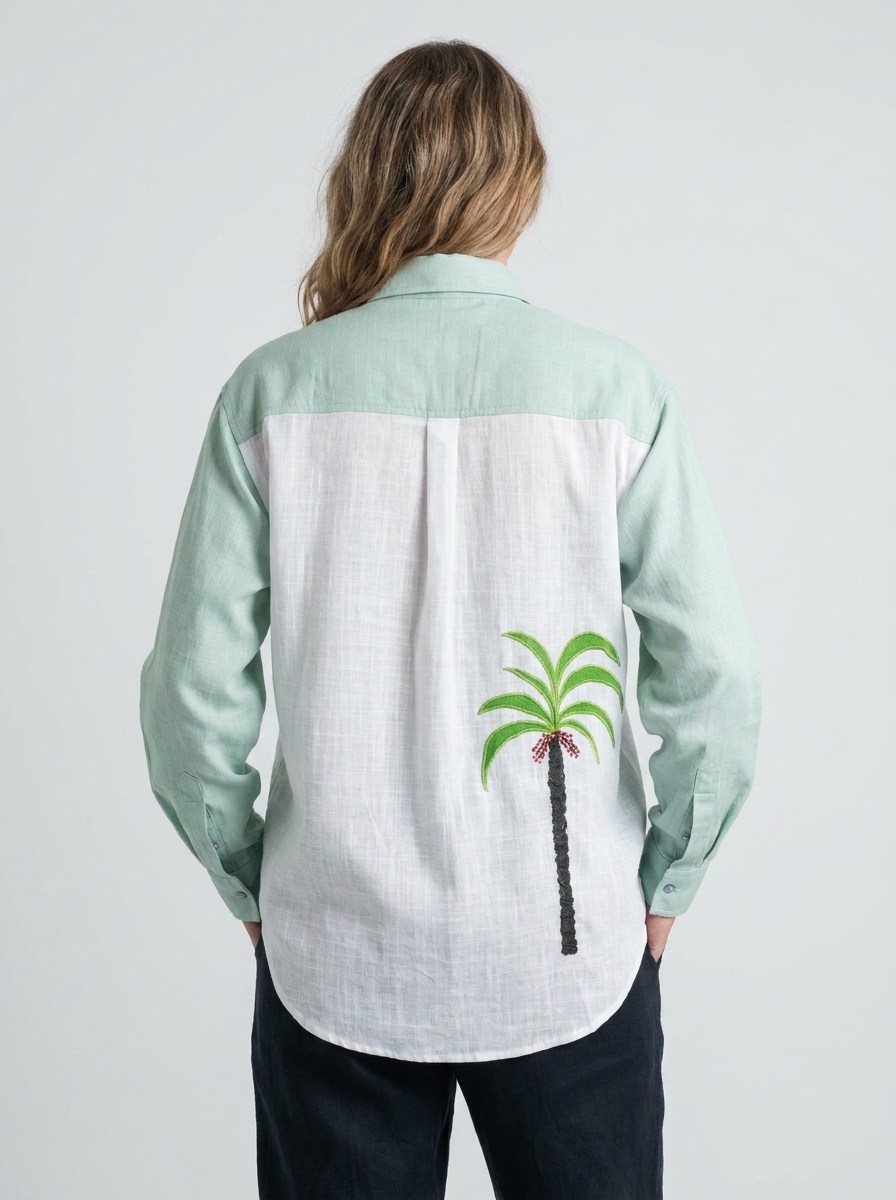 Camisa Feminina Verde Tropical - vista 2