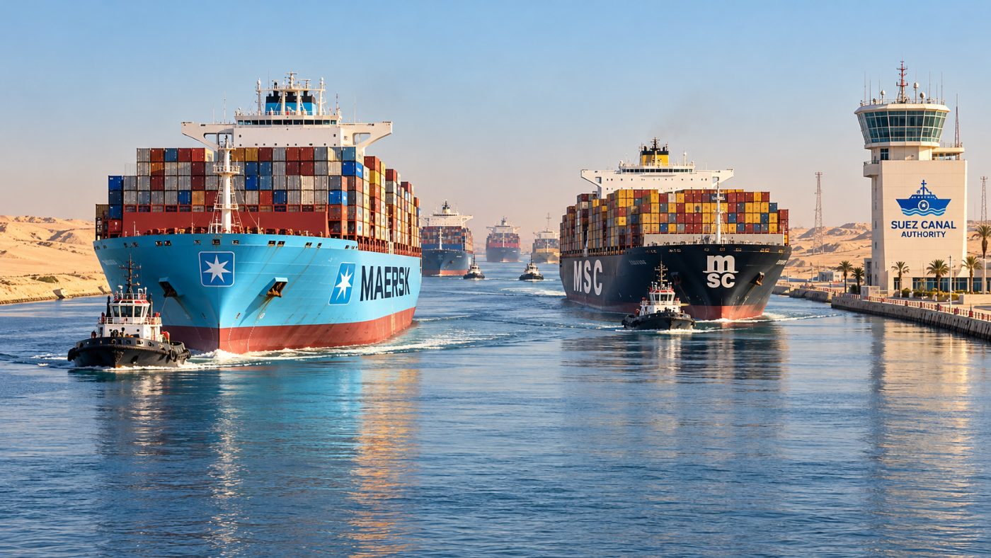 Major Container Alliances Resume Westbound Voyages via Suez Canal