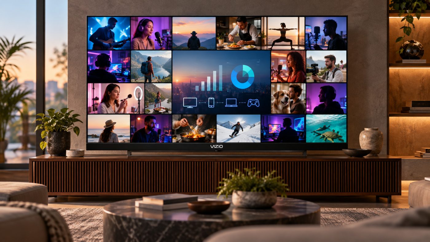 Vizio Adds 40 Creator-Led Channels and Targets Connected TV Ads