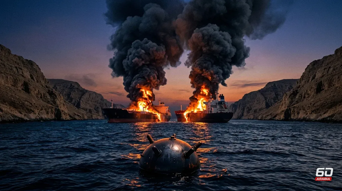Iranian Revolutionary Guard: Two Tankers Catch Fire from Mines in Strait of Hormuz