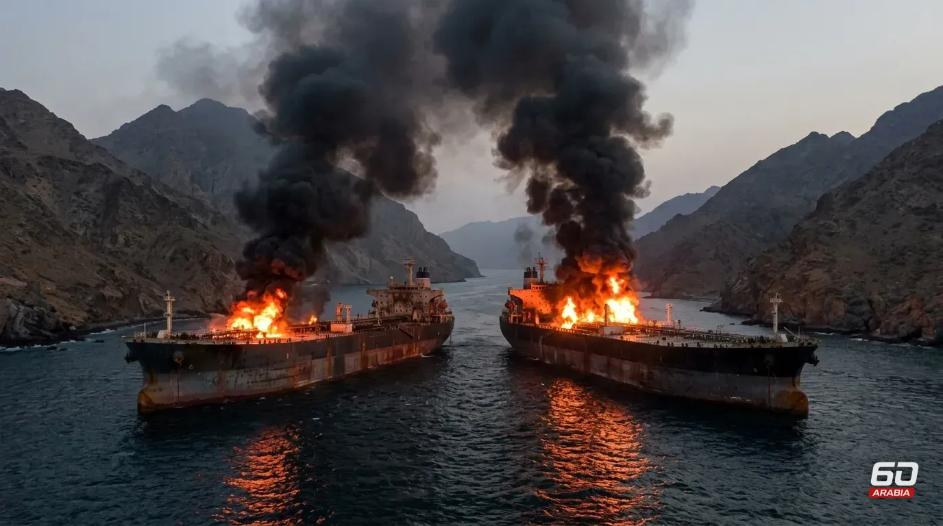 Two Tankers Carrying Saudi Oil Catch Fire from Mines in Hormuz as Iran Keeps Strait Closed