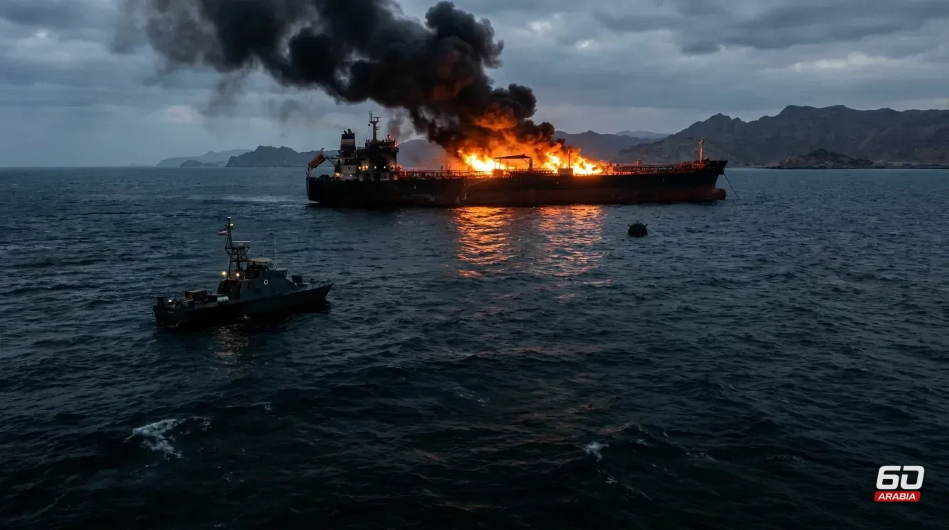 Iran: Tanker With Tracking Systems Turned Off Struck Mines East of Hormuz and Caught Fire