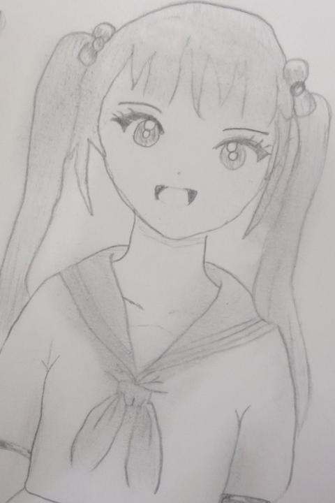 Manga schoolgirl, one of the drawings in this challenge