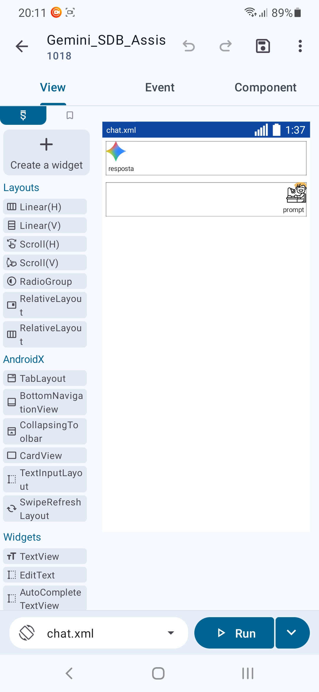 Gemini API assistente Funcional — captura de tela 1