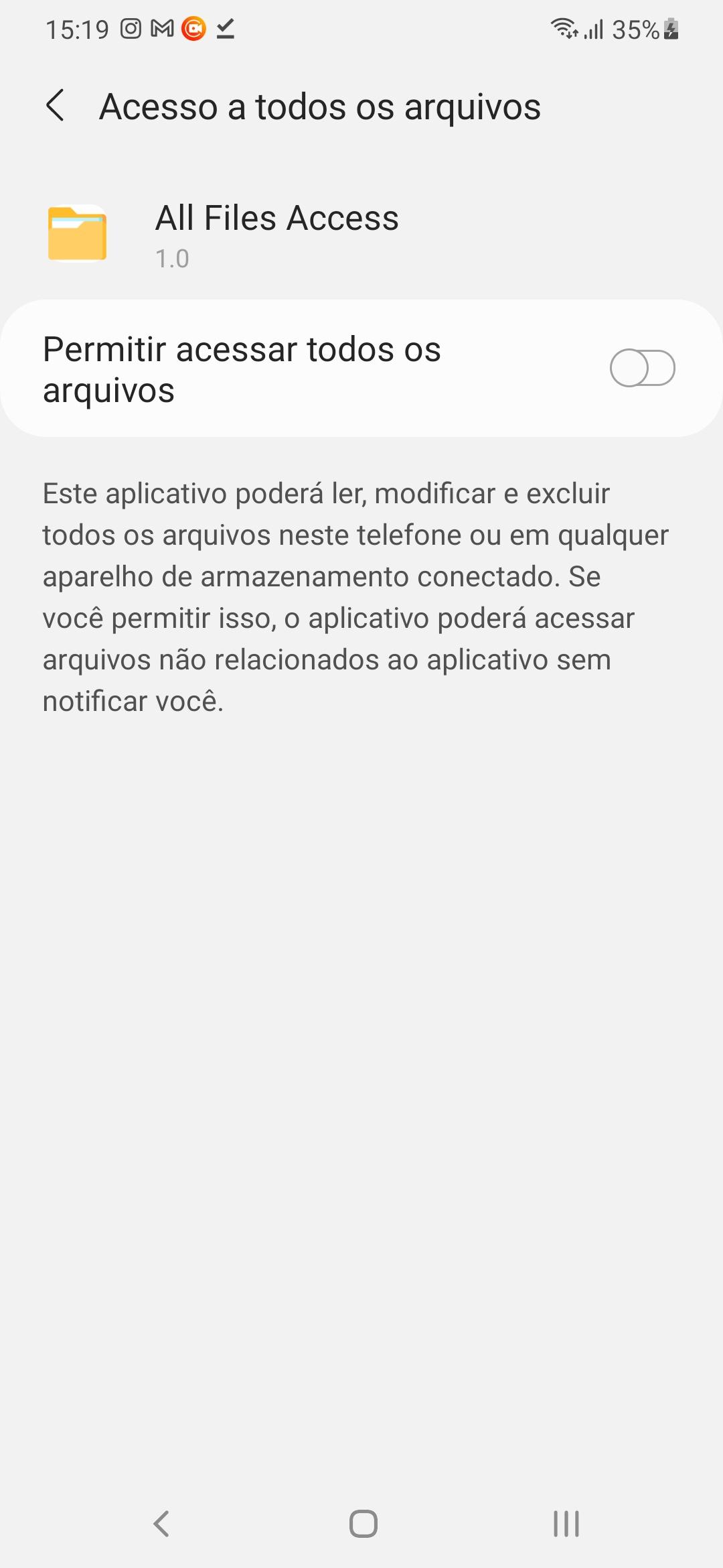 Permissão para todas as pastas android 13+ — captura de tela 2