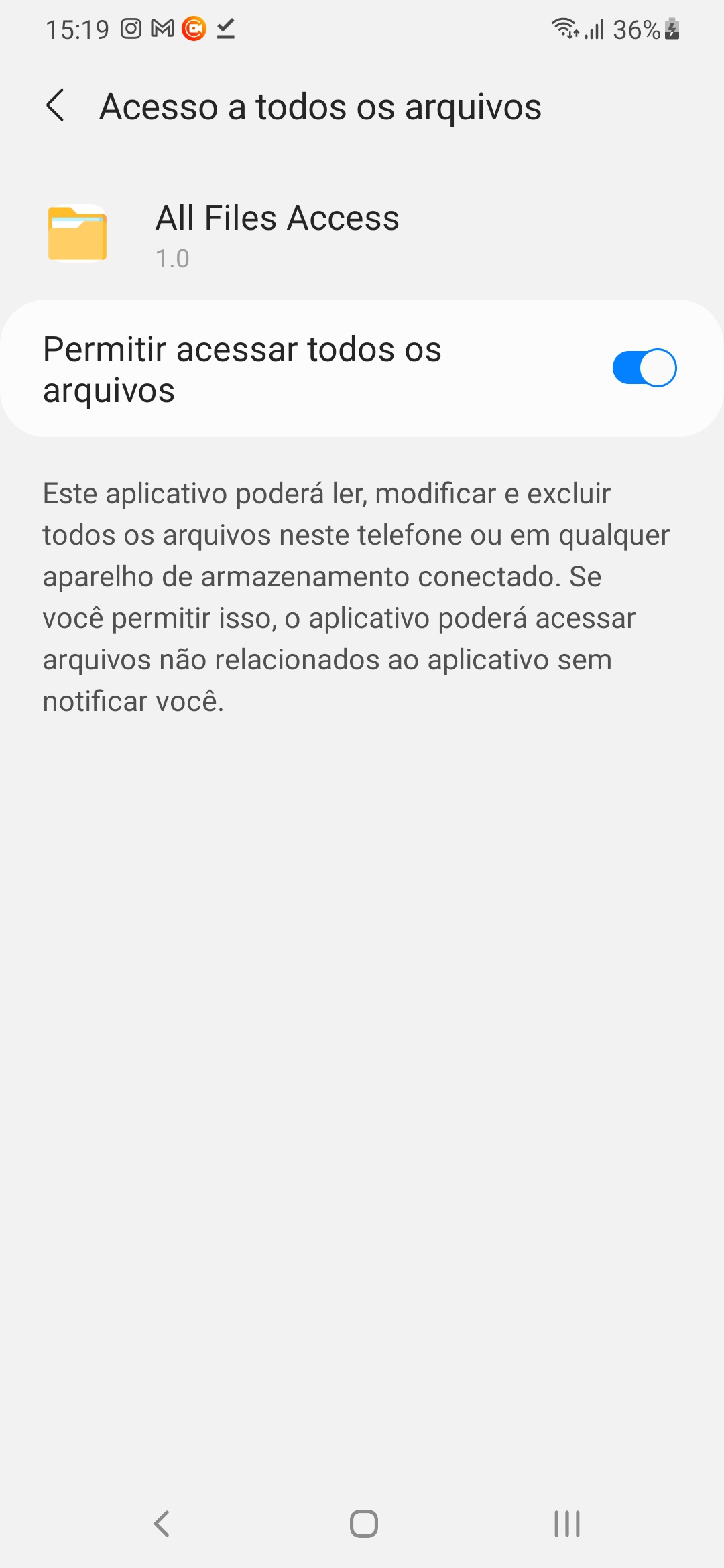 Permissão para todas as pastas android 13+ — captura de tela 1