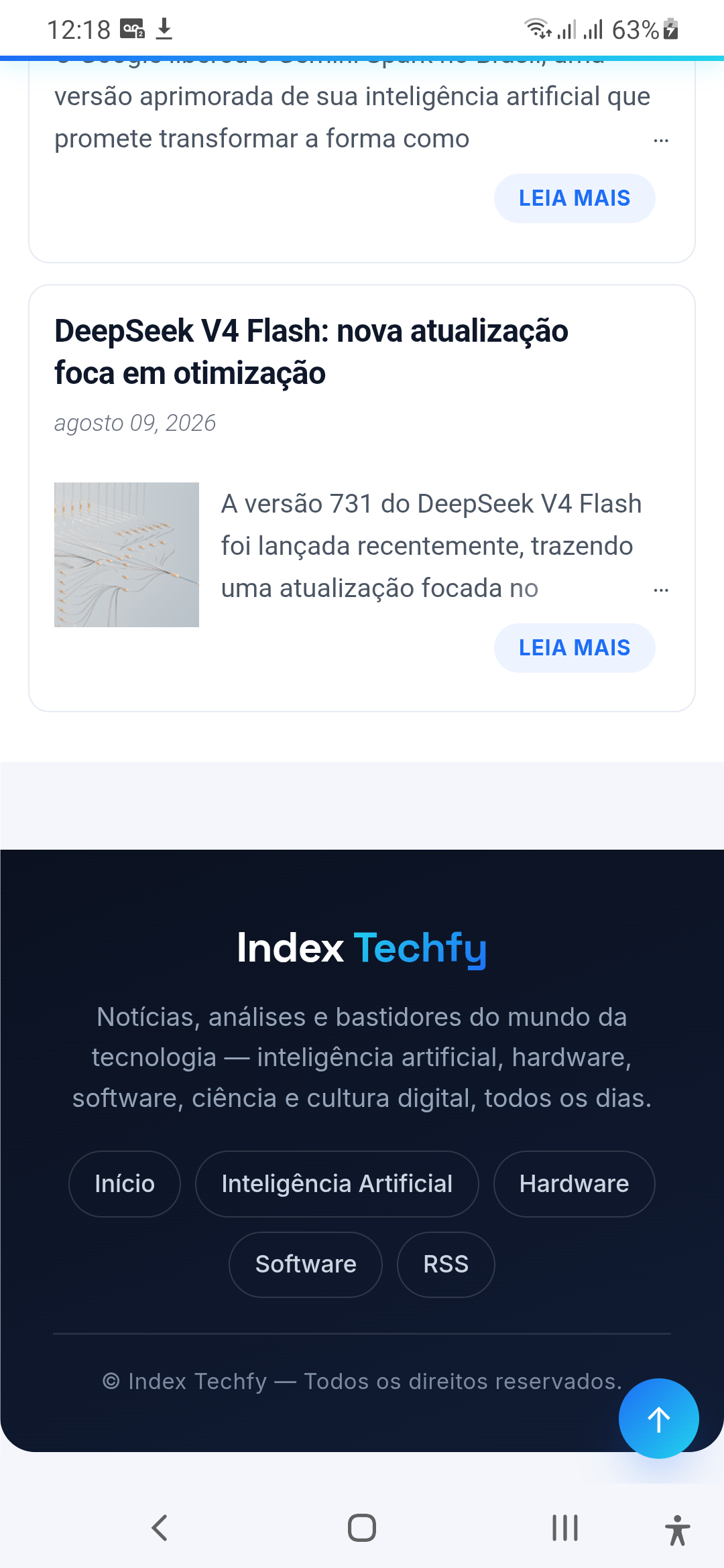 Blogger Index Techfy v1.0 — captura de tela 1