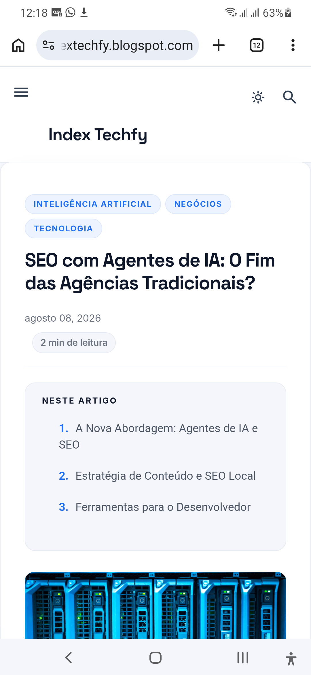 Blogger Index Techfy v1.0 — captura de tela 5