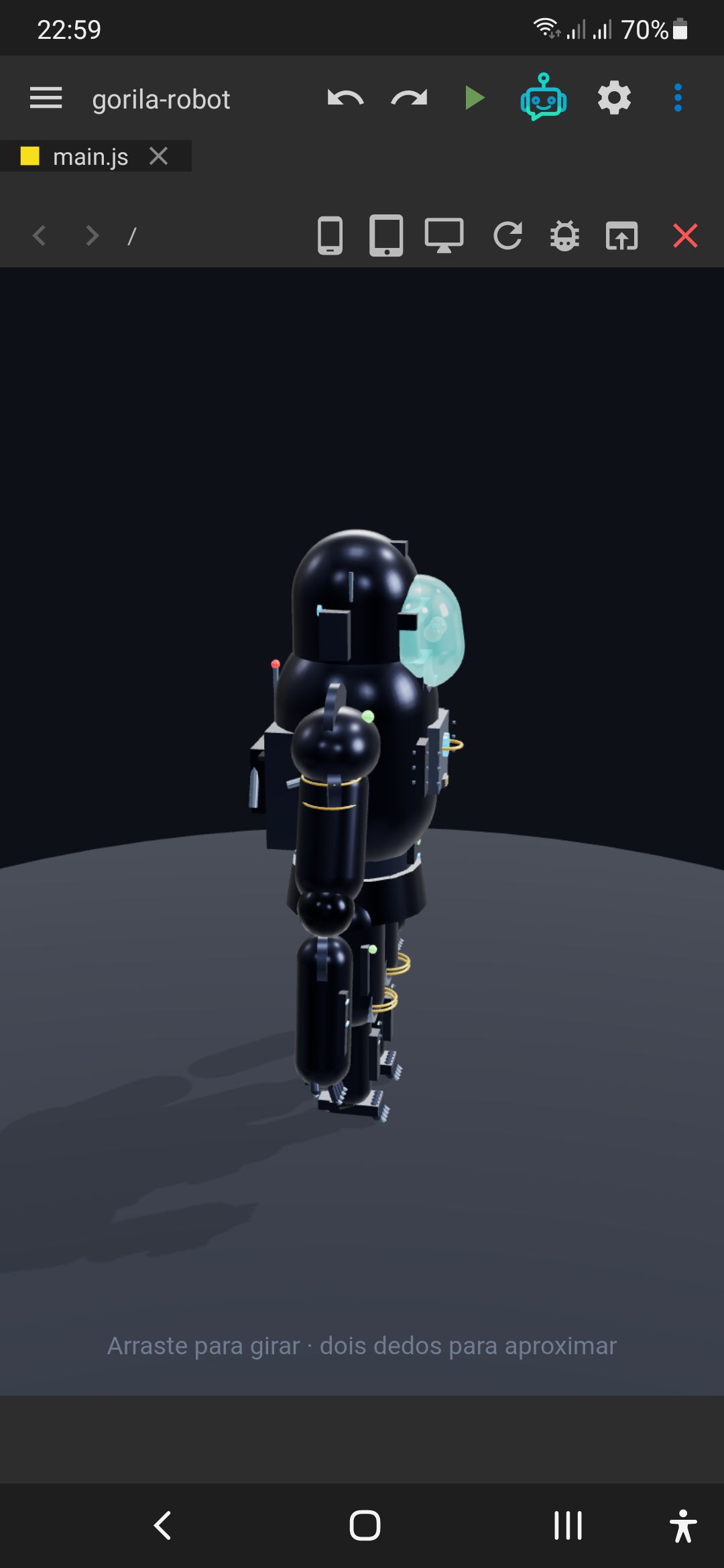 Gorila Robot 3D - tree.js Gênesis Code — captura de tela 4
