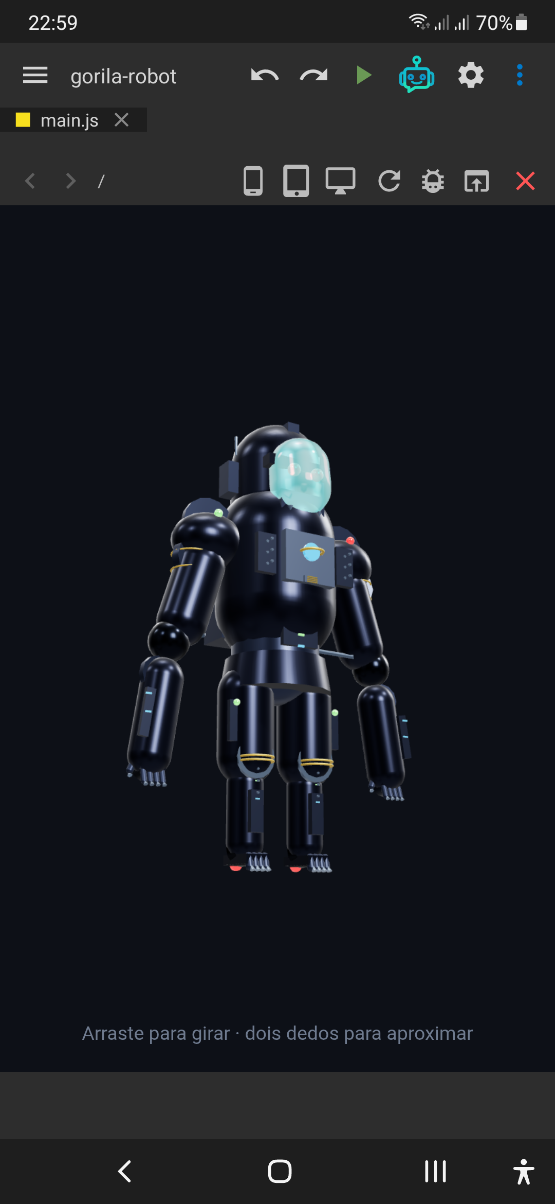 Gorila Robot 3D - tree.js Gênesis Code — captura de tela 5