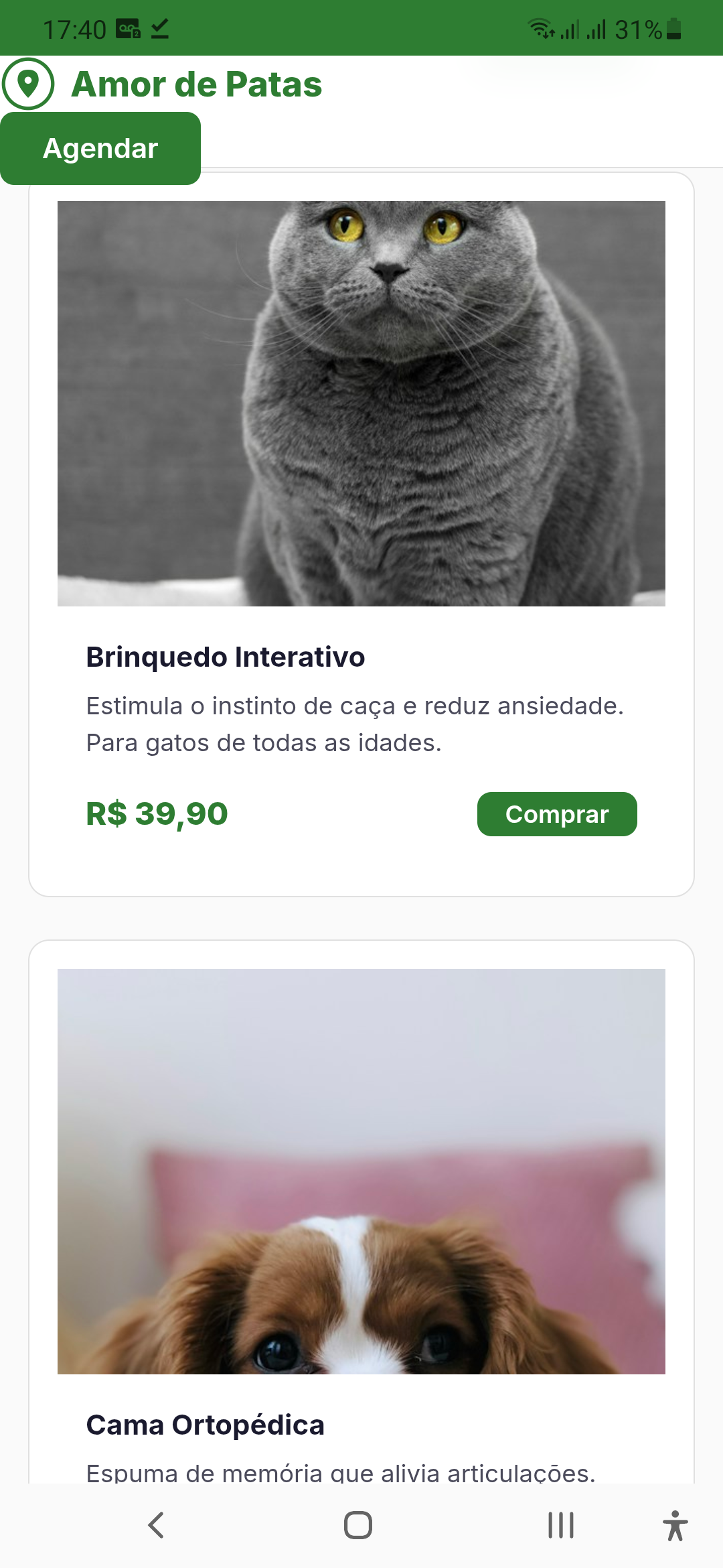 PetShop Landing page — captura de tela 3