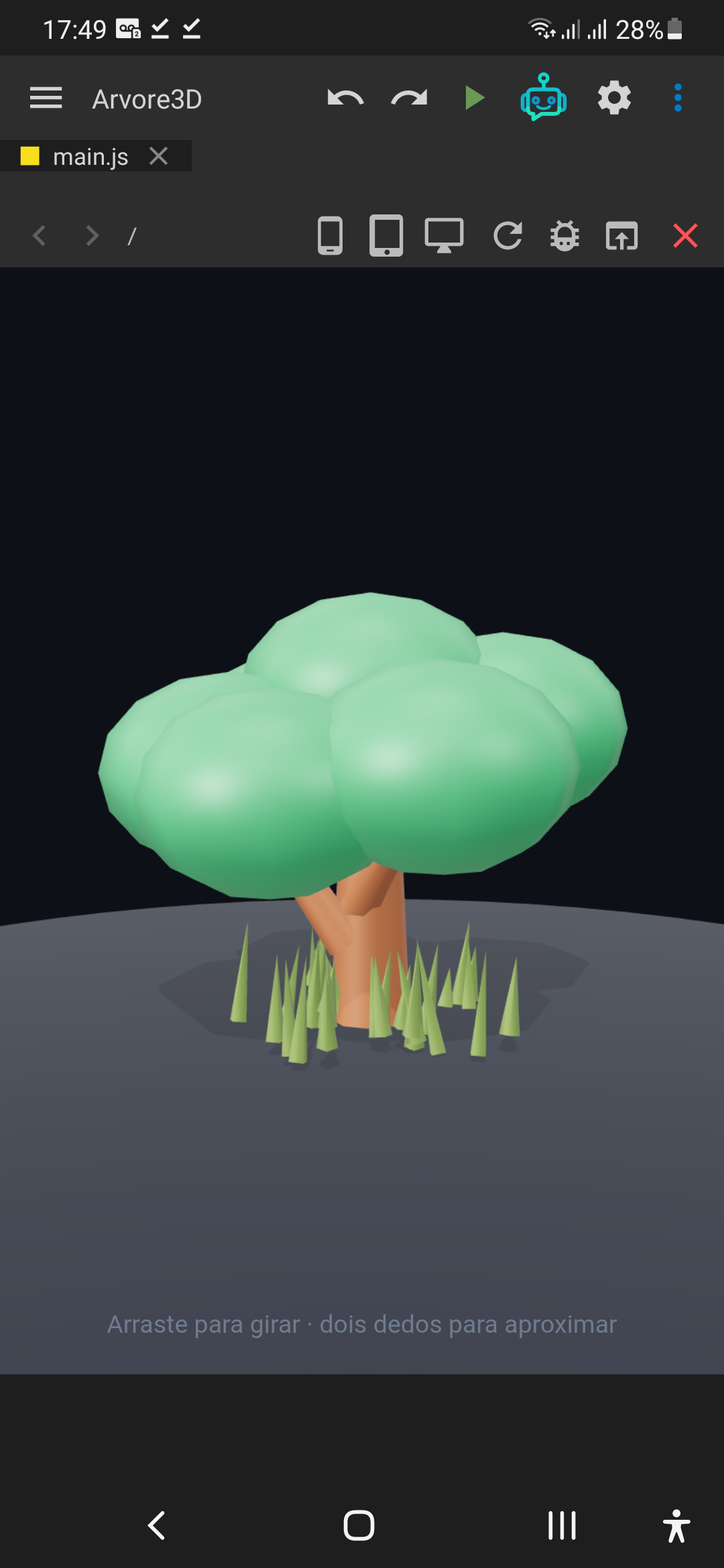 Arvore 3D — captura de tela 3