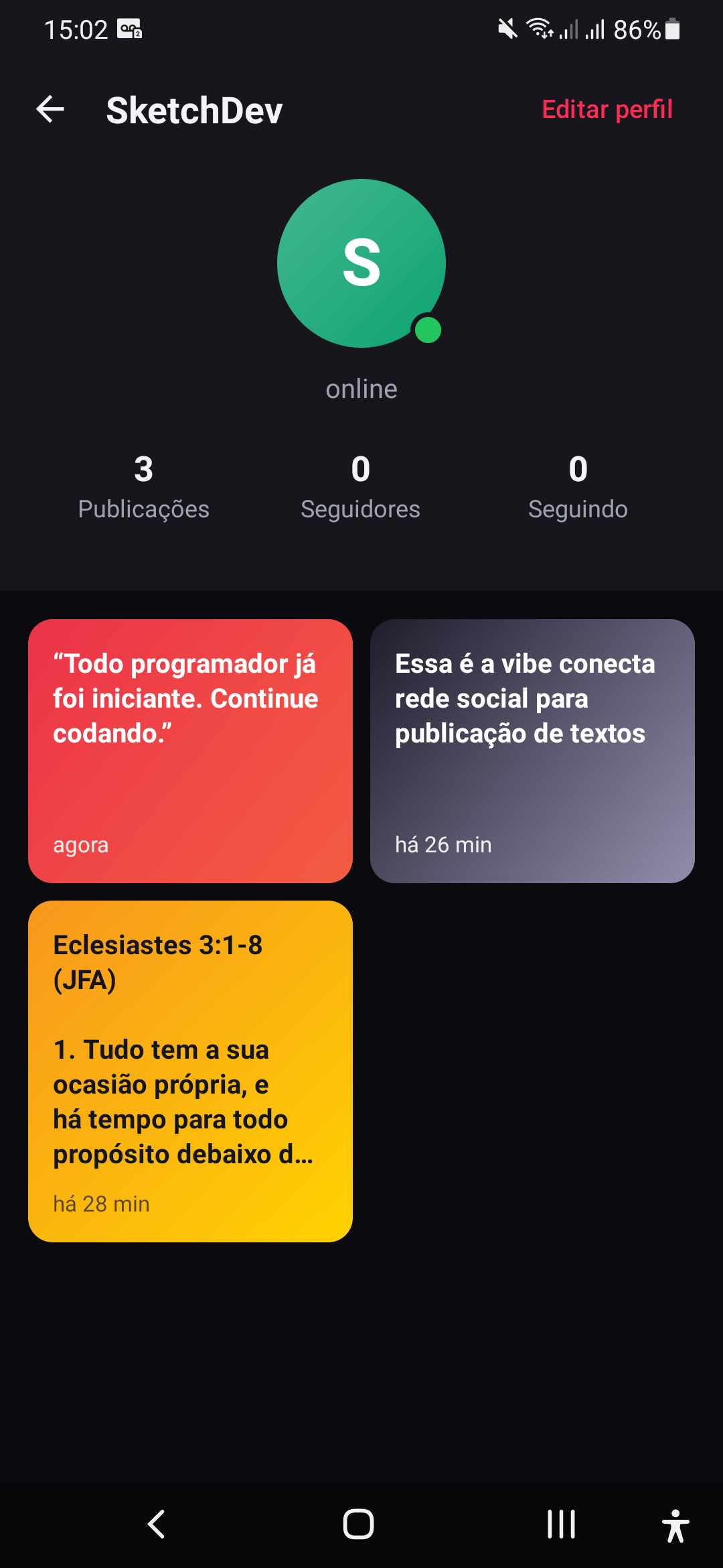 Vibeconecta Rede social - projeto GC-IDE-AI — captura de tela 3