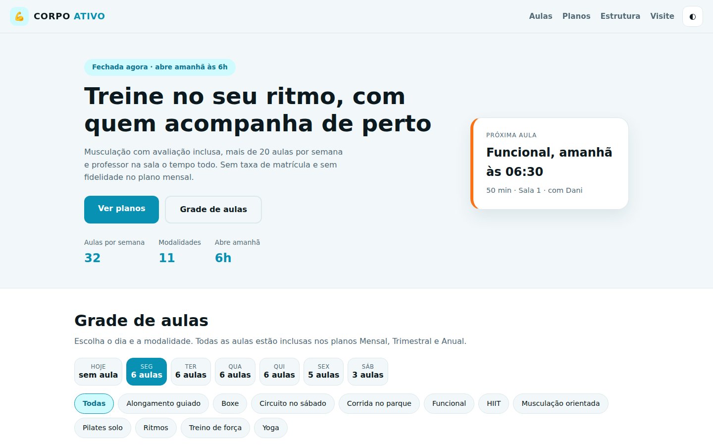 Academia Corpo Ativo — captura de tela 1