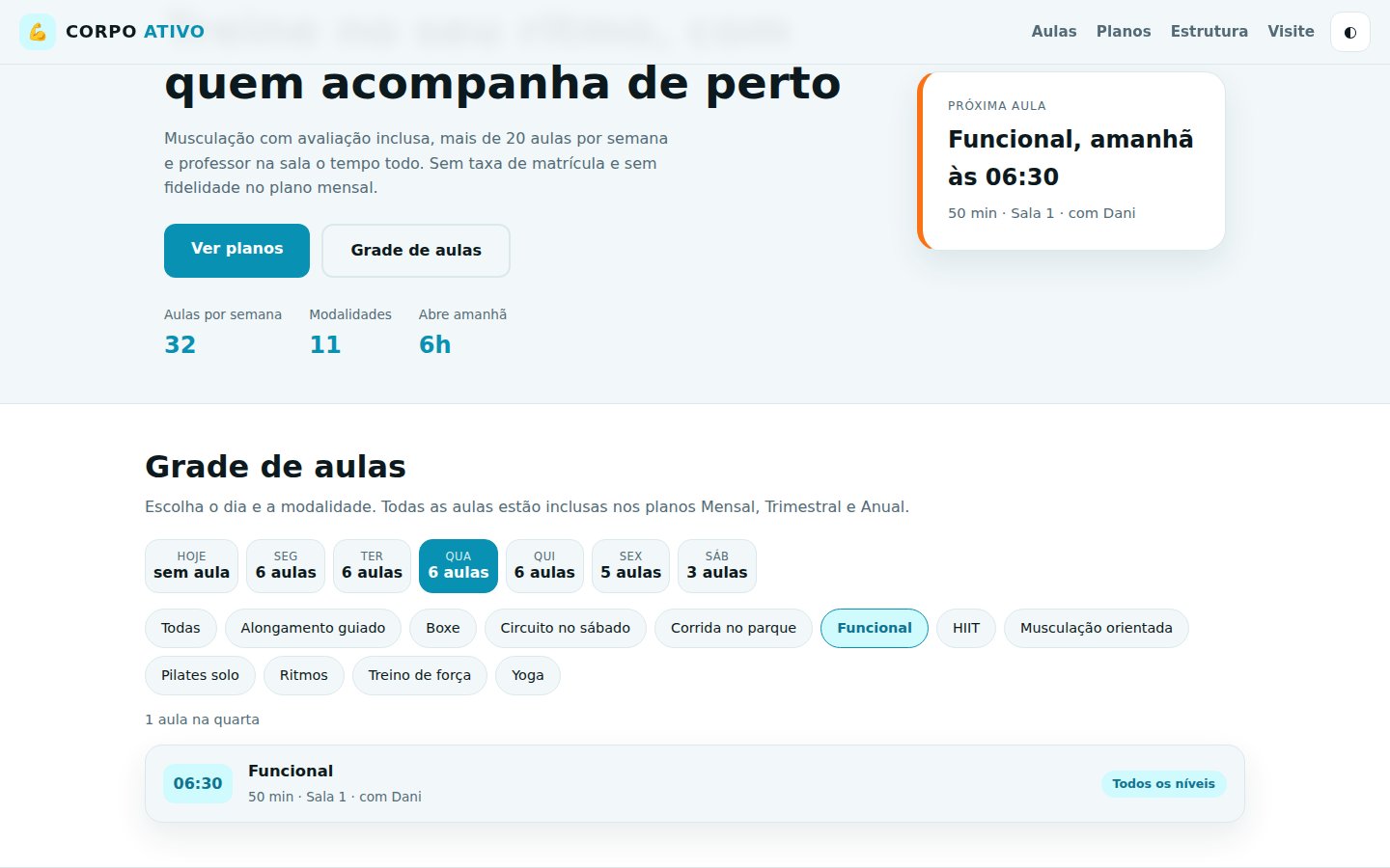 Academia Corpo Ativo — captura de tela 2