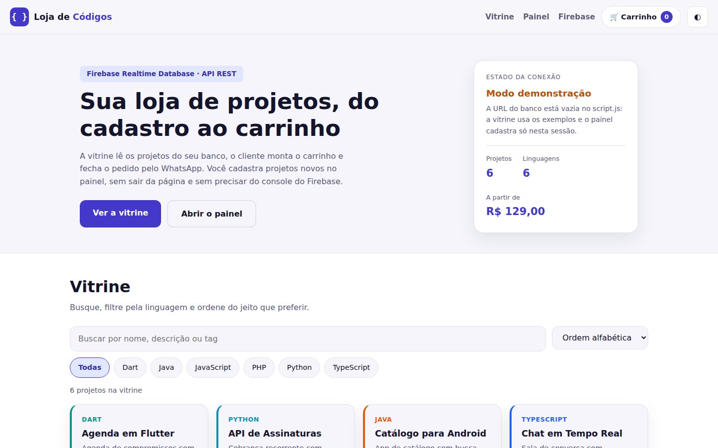 Loja de Códigos Pro — captura de tela 1