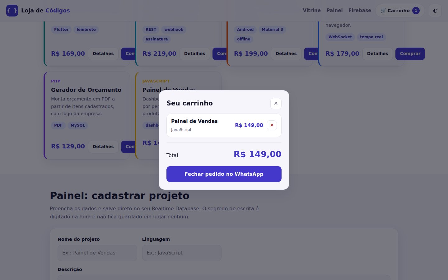 Loja de Códigos Pro — captura de tela 2