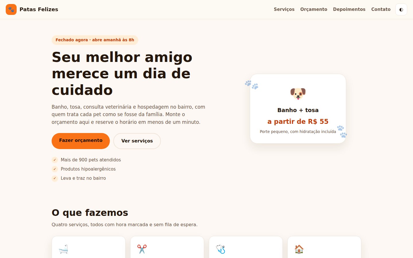 Patas Felizes Pet Shop — captura de tela 1