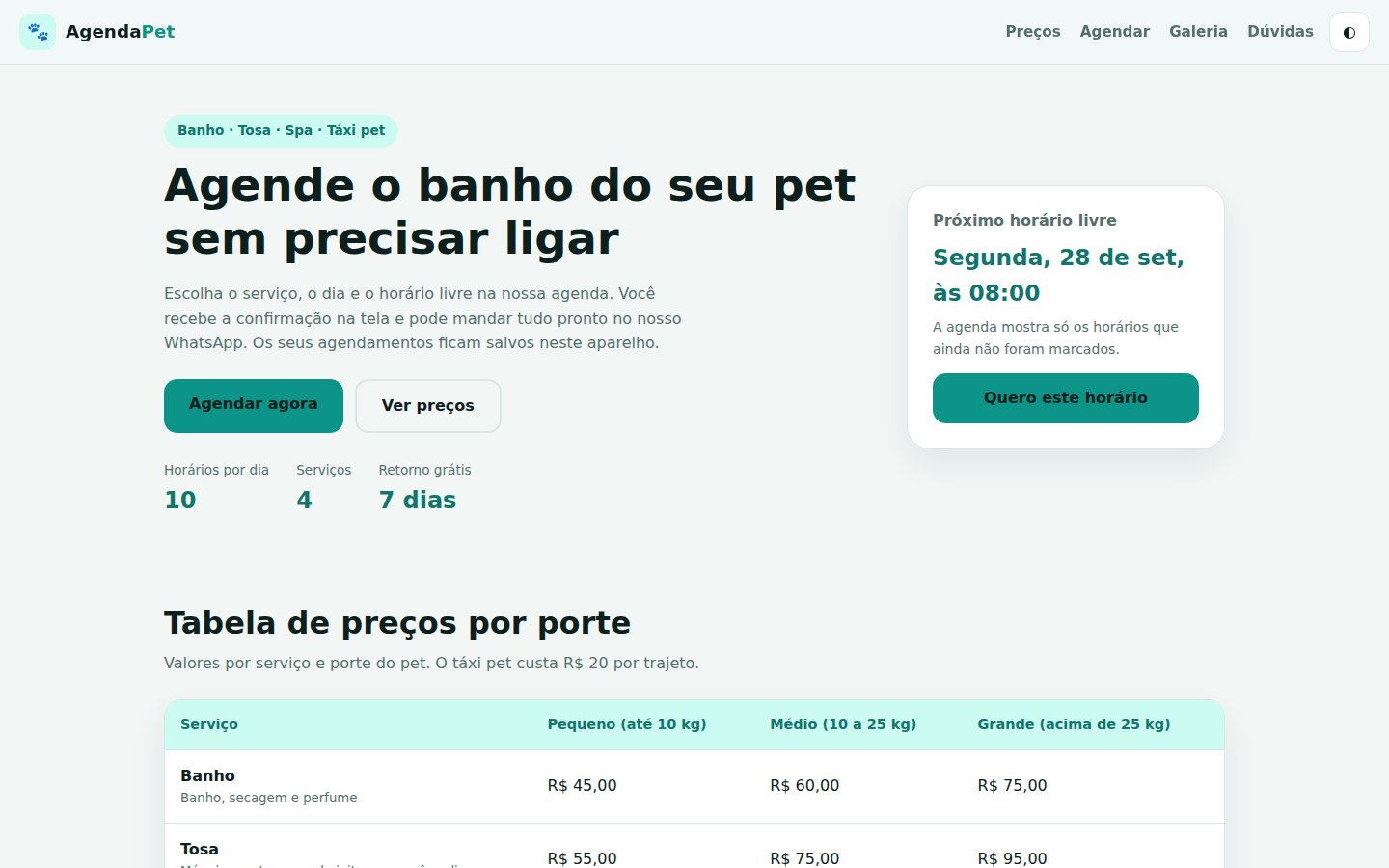 Pet Shop Agenda Pro — captura de tela 1