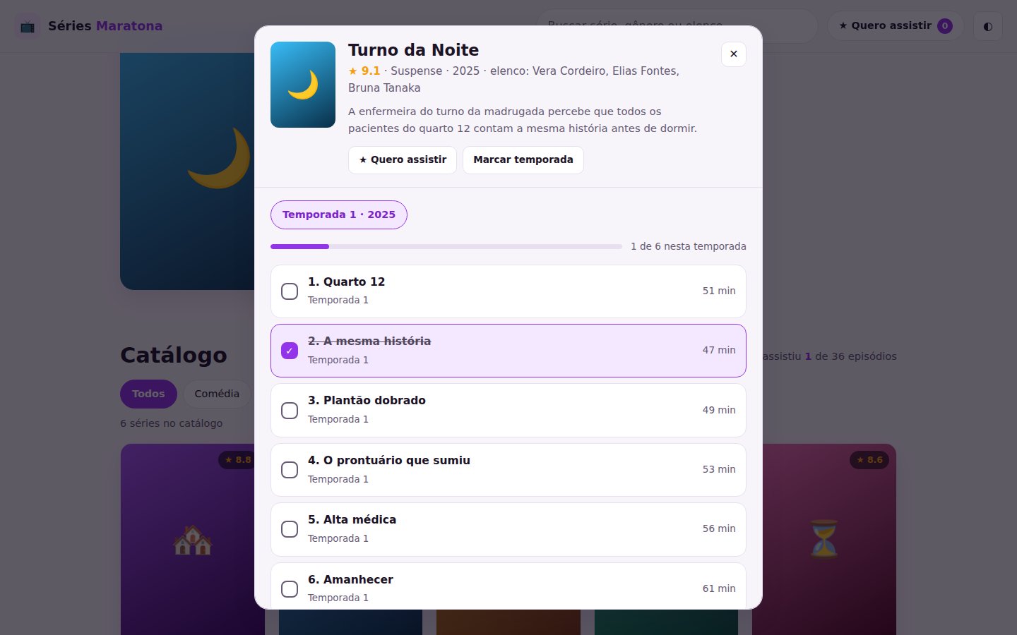 Séries Maratona — captura de tela 2