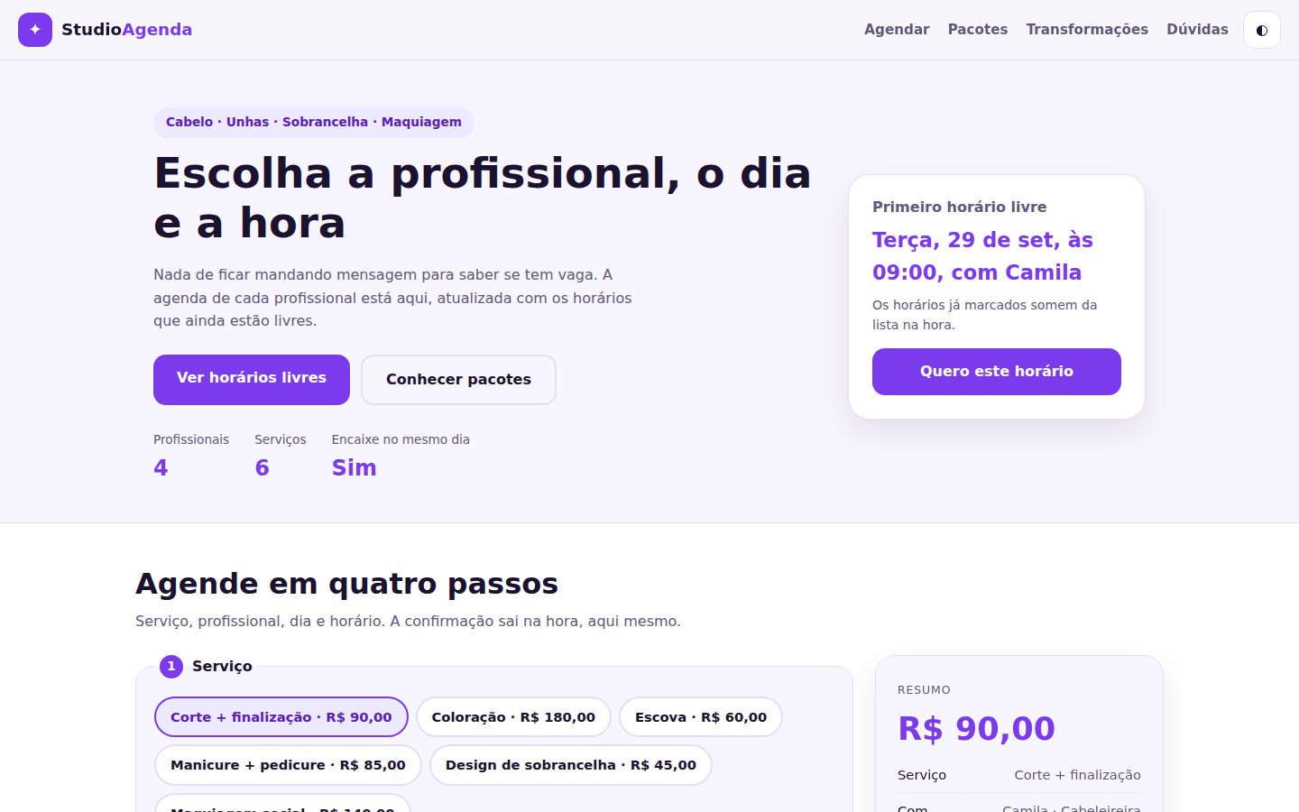 Studio Agenda Beleza — captura de tela 1
