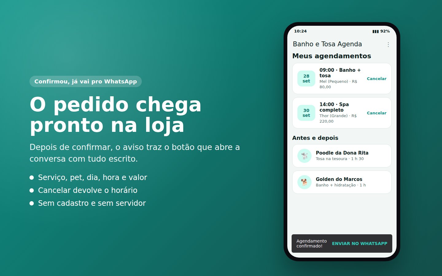 Banho e Tosa Agenda — captura de tela 2