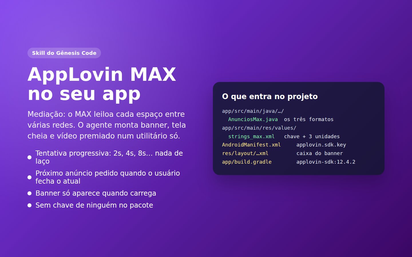 Skill Anúncios AppLovin MAX — captura de tela 1