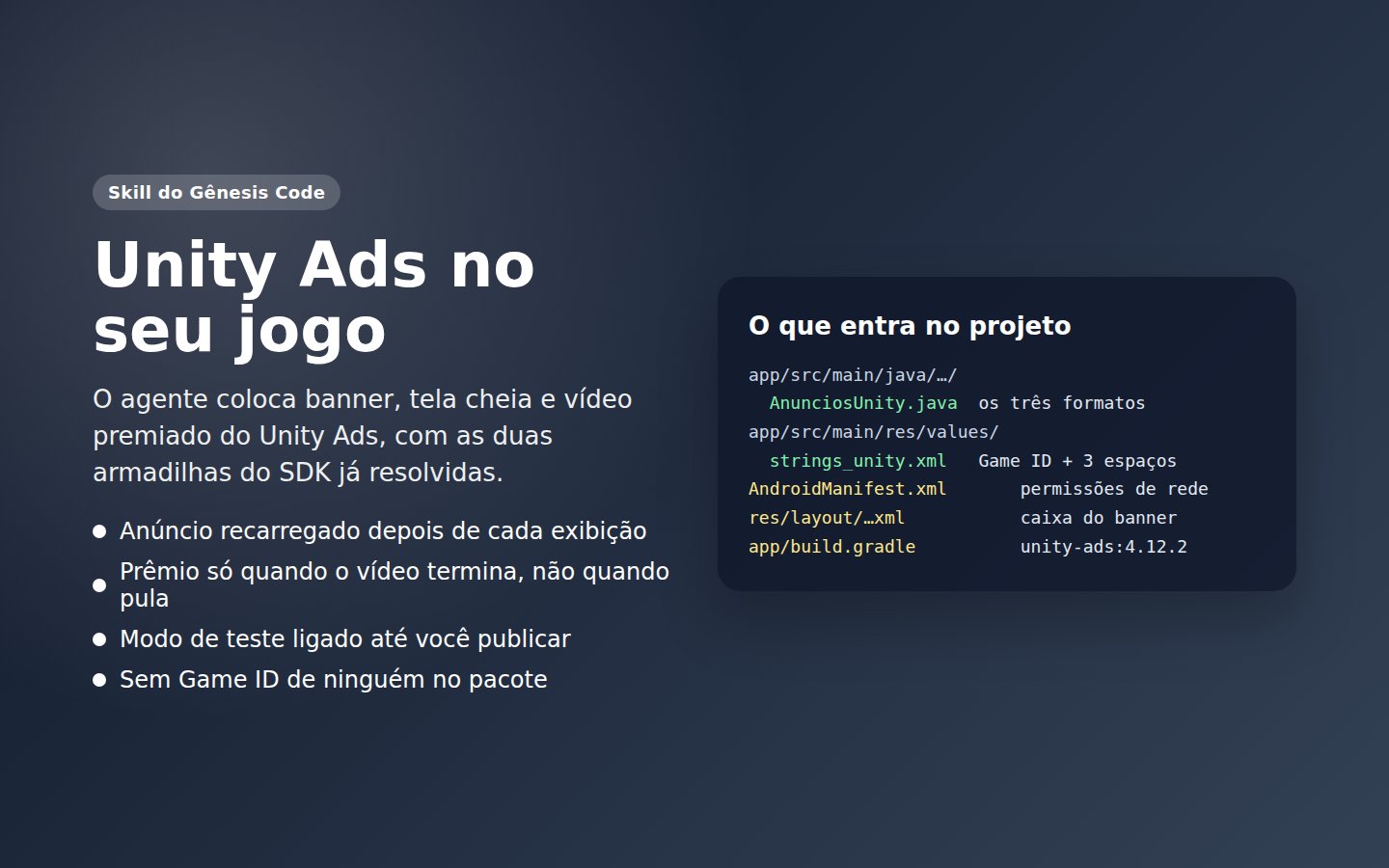 Skill Anúncios Unity Ads — captura de tela 1