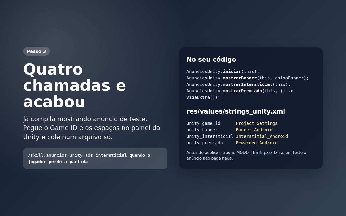 Skill Anúncios Unity Ads — captura de tela 3