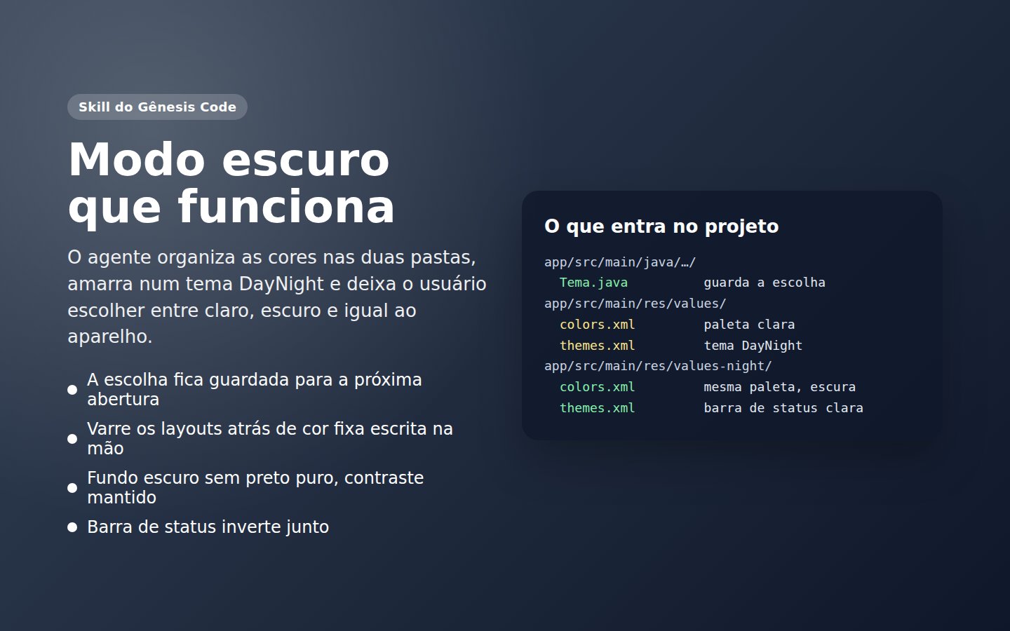 Skill Tema claro e escuro — captura de tela 1