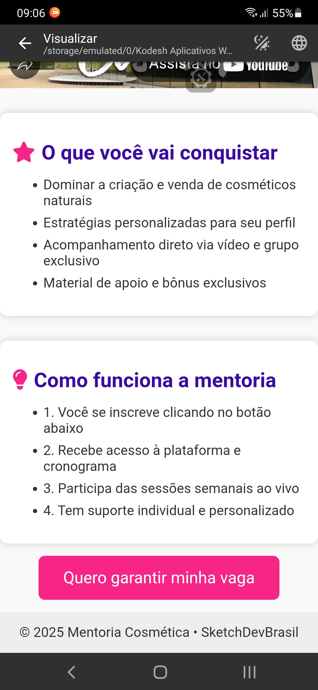 Landing Page gratuita para mentoria — captura de tela 2