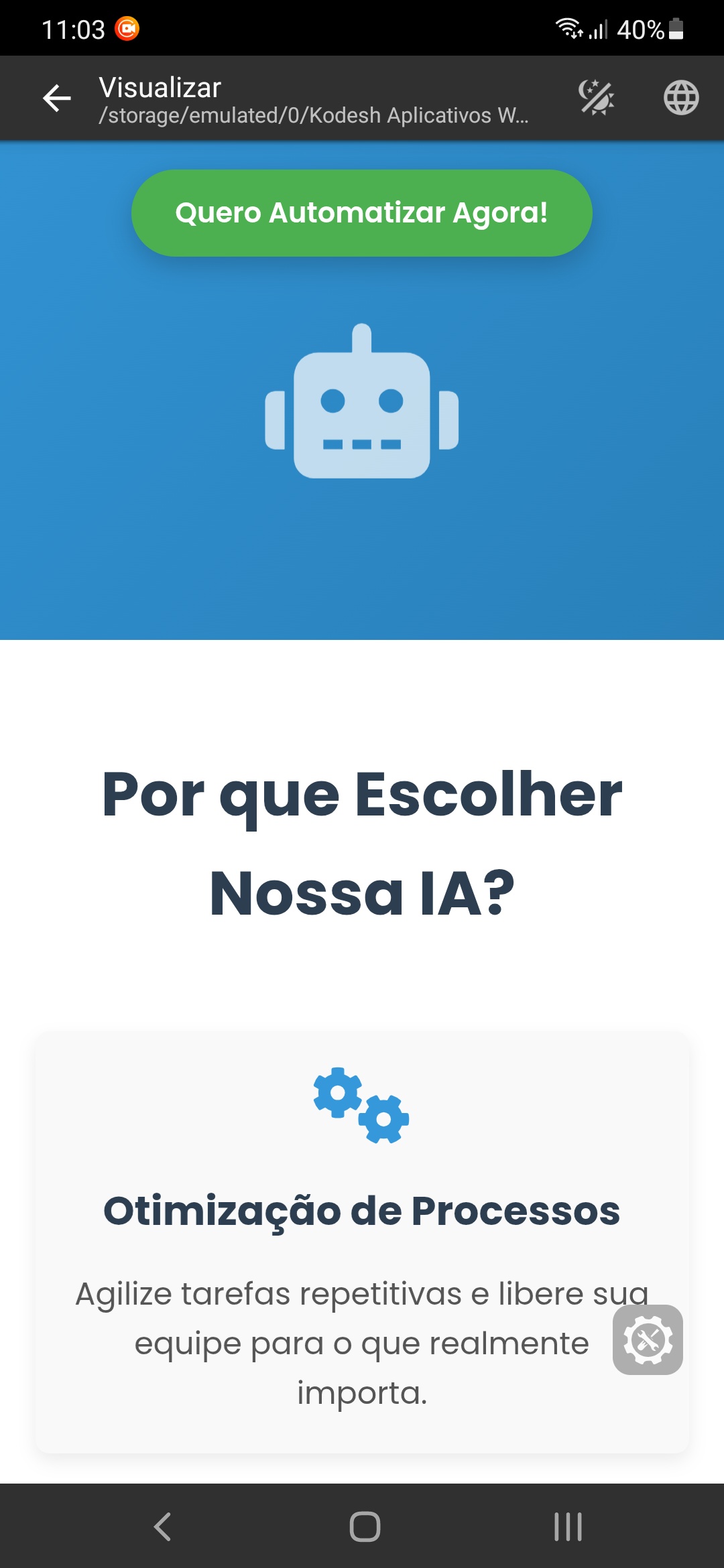 Landing Page gratuita para automação — captura de tela 1
