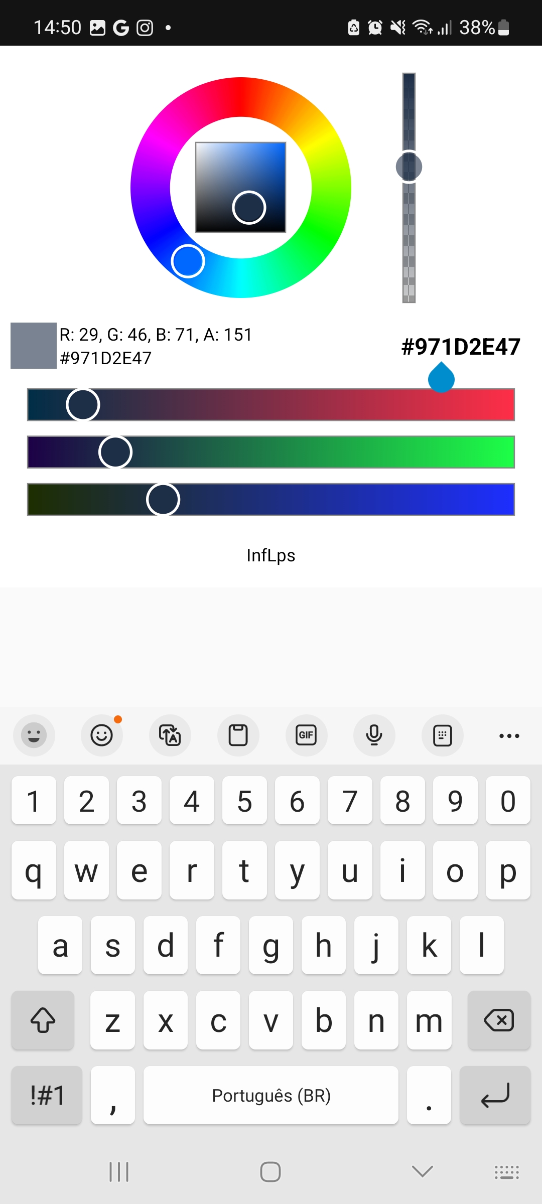 Color picker — captura de tela 4