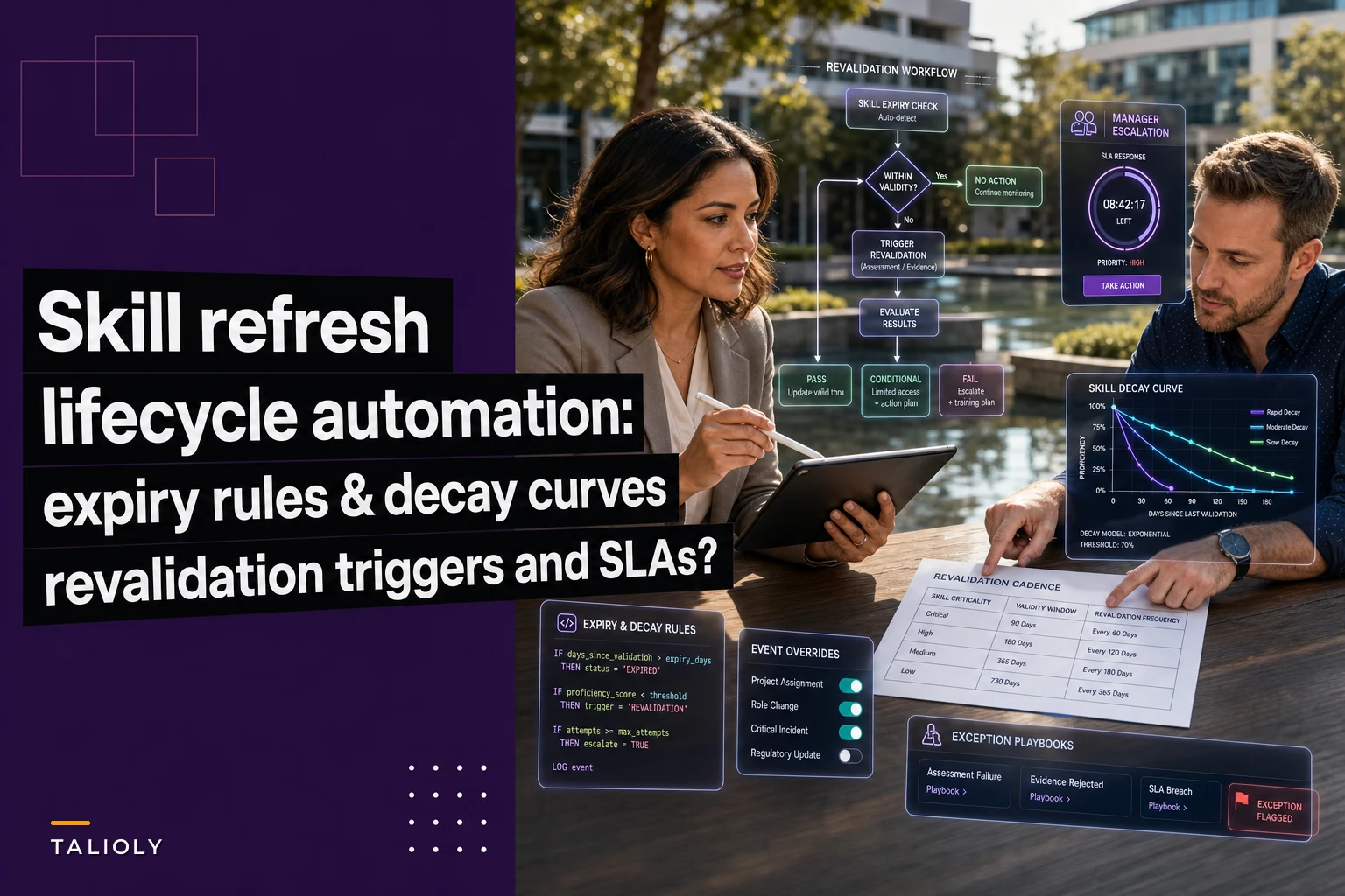 Skill refresh lifecycle automation: expiry rules and revalidation triggers