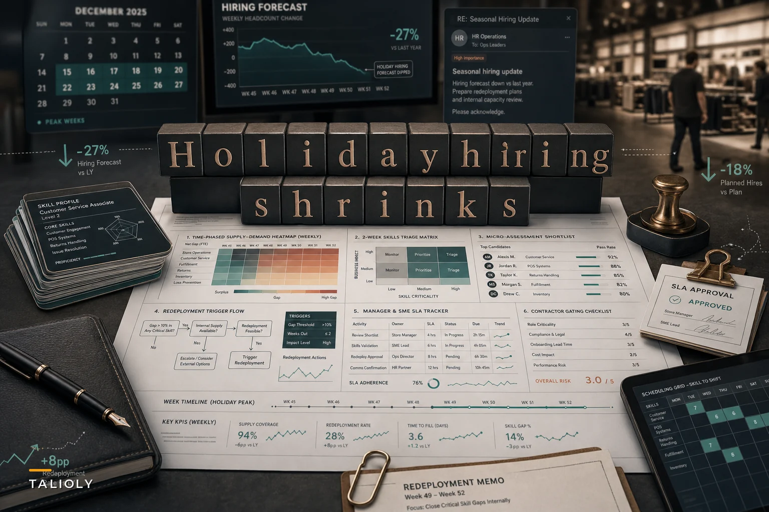 When holiday hiring shrinks: 6 skills‑first operations HR must run this quarter to cover peak demand