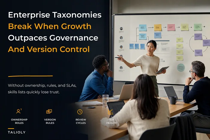 Why enterprise skills taxonomies break as organizations scale — governance rules to keep yours usable