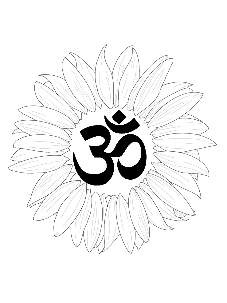 Om within a Sunflower