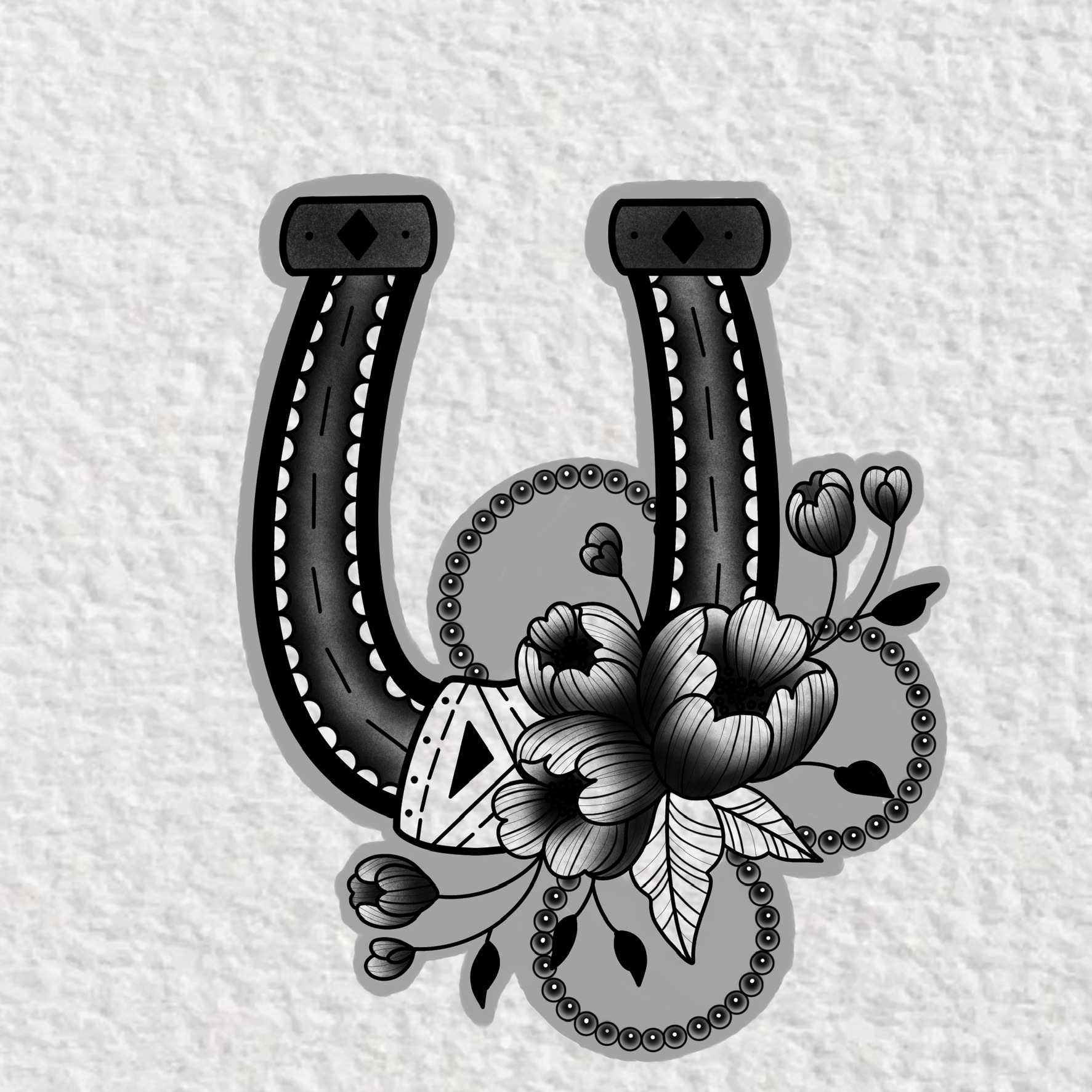 floral horseshoe