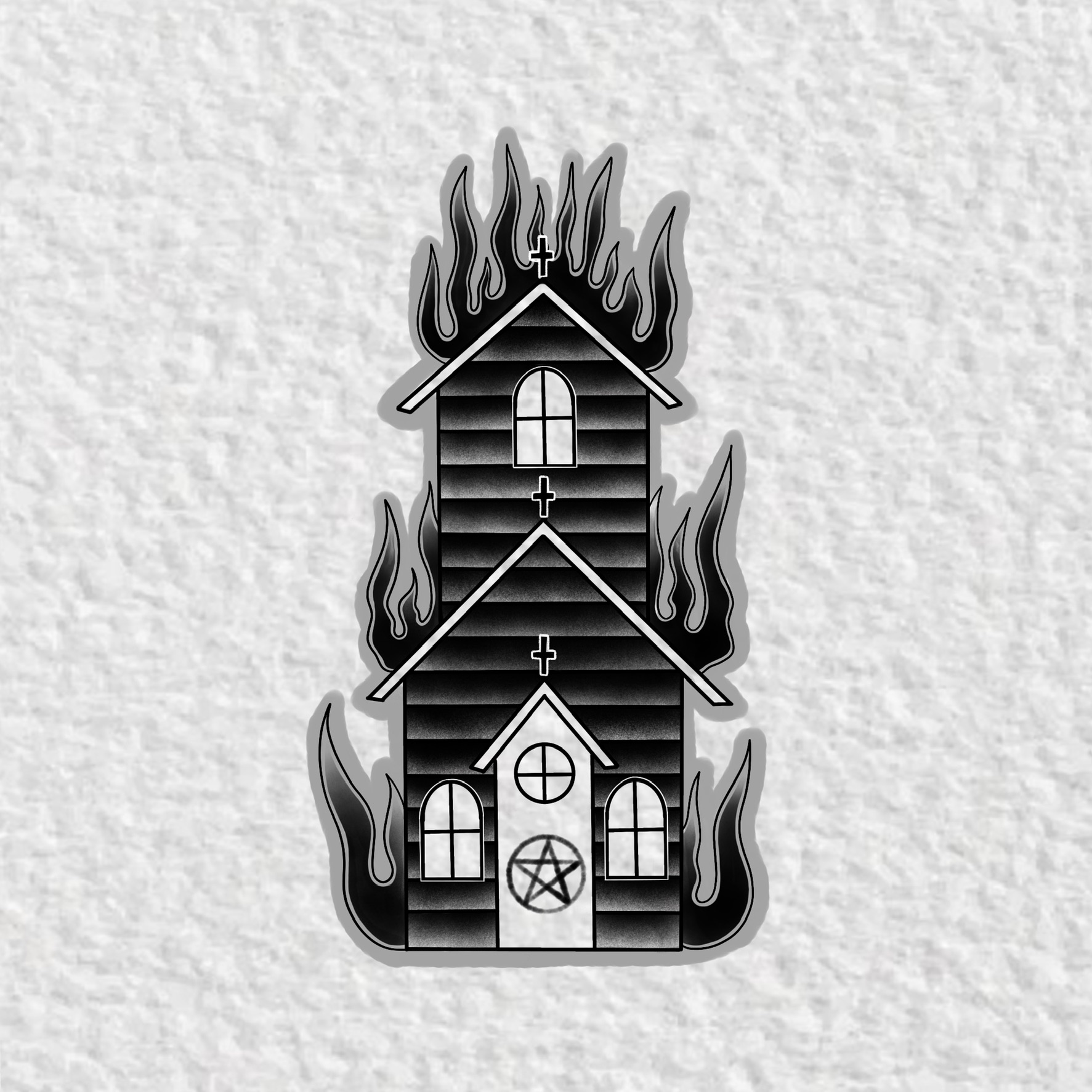 burning church