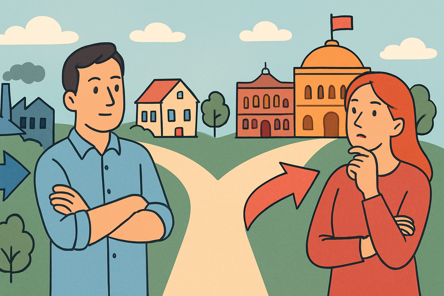 Høyresiden eller venstresiden. Politiske veivalg.