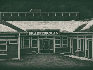 Skärpe Ängetskolan, Örnsköldsvik — illustrerat skolporträtt