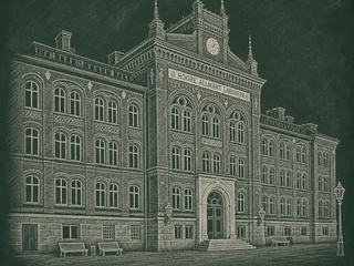 Södra Latins gymnasium, Stockholm — illustrated school portrait