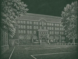 Östra Reals gymnasium, Stockholm — illustrated school portrait