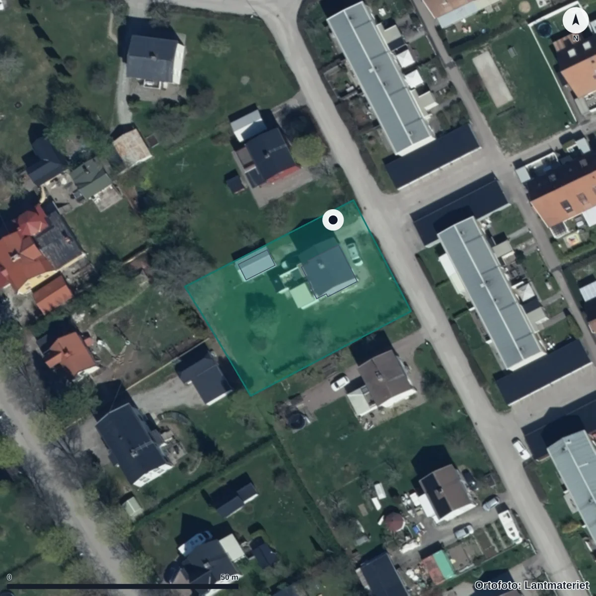 Aerial view of Komvux Norra Västmanland, orthophoto from Lantmäteriet