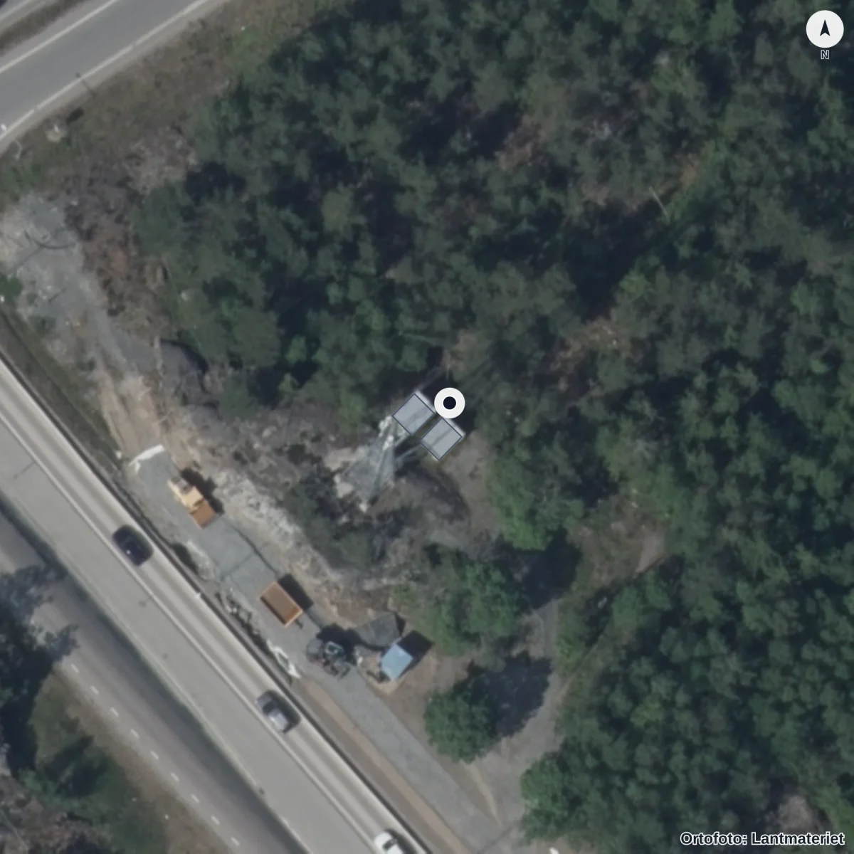 Aerial view of Lemshaga Akademi, orthophoto from Lantmäteriet