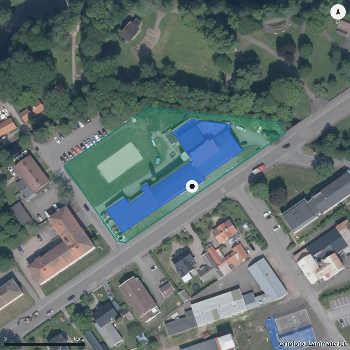 Aerial view of KompetensCentrum, orthophoto from Lantmäteriet
